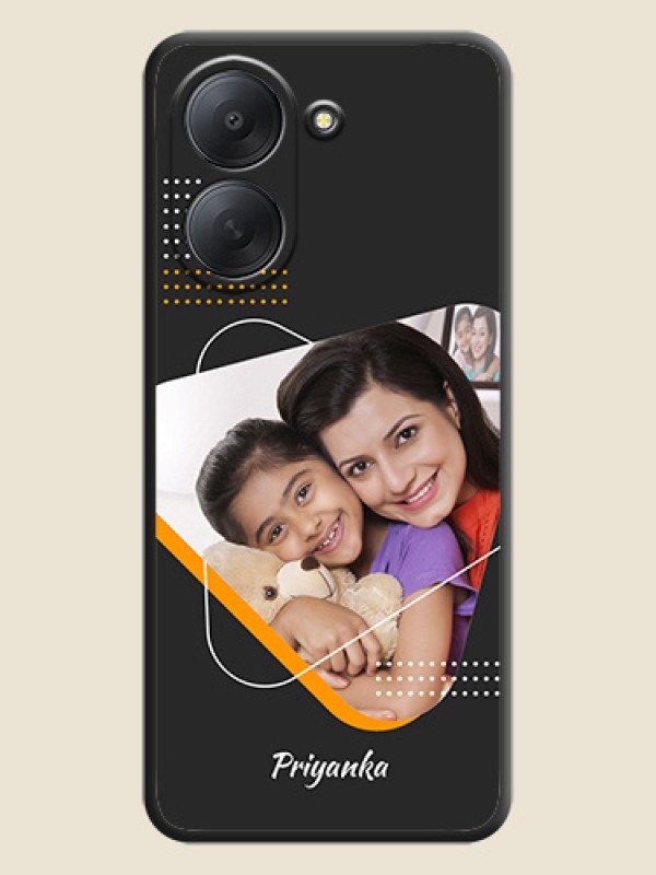 Yellow Triangle on Photo On Space Black Custom Soft Matte Mobile Back Cover - Xiaomi Redmi A7