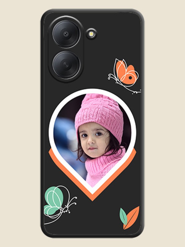 Upload Pic With Simple Butterly Design On Space Black Custom Soft Matte Mobile Back Cover - Xiaomi Redmi A7