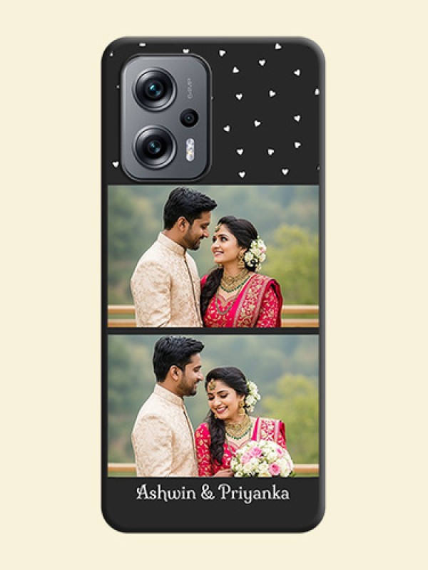 Miniature Love Symbols with Name on Space Black Custom Soft Matte Back Cover - Xiaomi Redmi K50I 5G