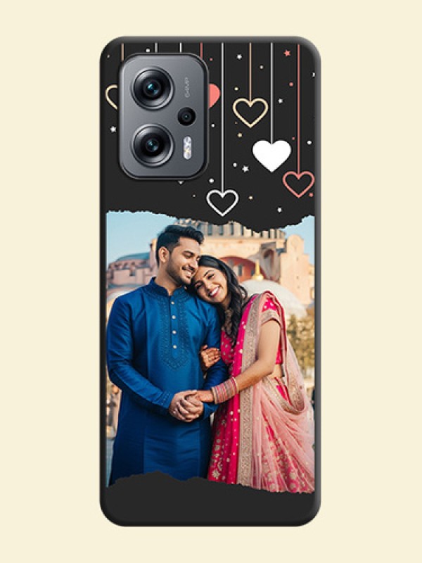 Love Hangings with Splash Wave Picture on Space Black Custom Soft Matte Phone Back Cover - Xiaomi Redmi K50I 5G
