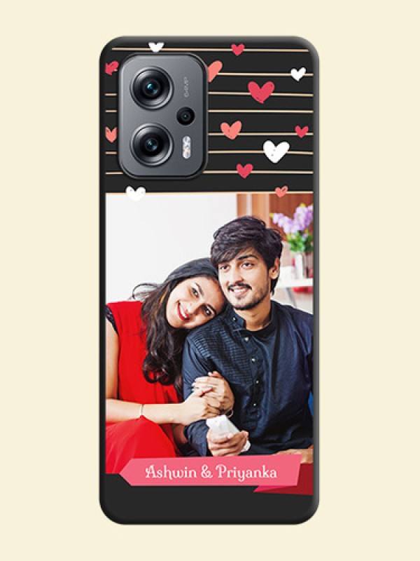 Love Pattern with Name on Pink Ribbon  on Photo on Space Black Soft Matte Back Cover - Xiaomi Redmi K50I 5G