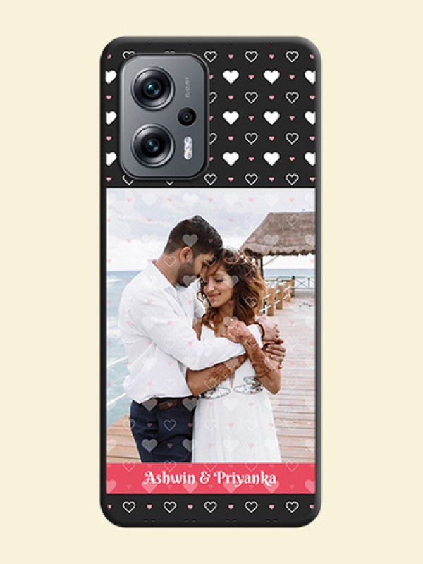 White Color Love Symbols with Text Design on Photo on Space Black Soft Matte Phone Cover - Xiaomi Redmi K50I 5G