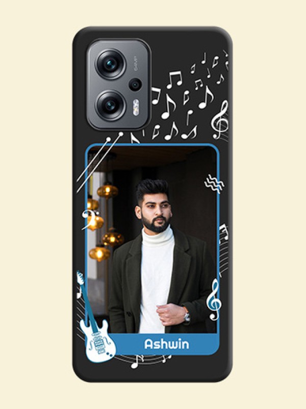 Musical Theme Design with Text on Photo on Space Black Soft Matte Mobile Case - Xiaomi Redmi K50I 5G