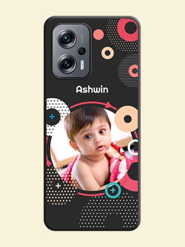 Multicoloured Round Image on Personalised Space Black Soft Matte Cases - Xiaomi Redmi K50I 5G