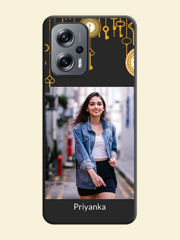 Decorative Design with Text on Space Black Custom Soft Matte Back Cover - Xiaomi Redmi K50I 5G