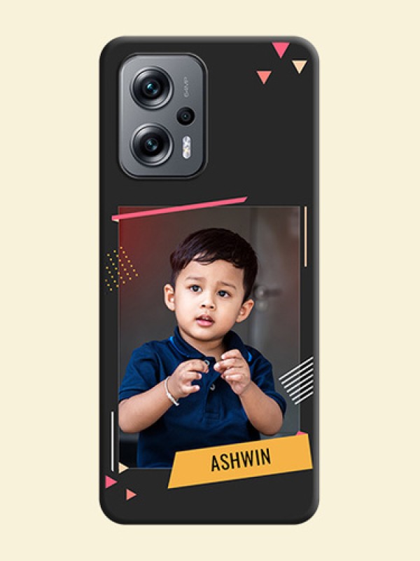 Photo Frame with Triangle Small Dots on Photo on Space Black Soft Matte Back Cover - Xiaomi Redmi K50I 5G