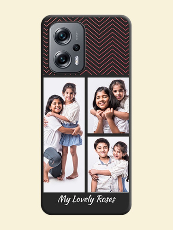 Wave Pattern with 3 Image Holder on Space Black Custom Soft Matte Back Cover - Xiaomi Redmi K50I 5G