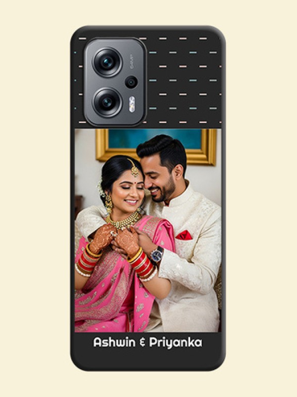 Line Pattern Design with Text on Space Black Custom Soft Matte Phone Back Cover - Xiaomi Redmi K50I 5G