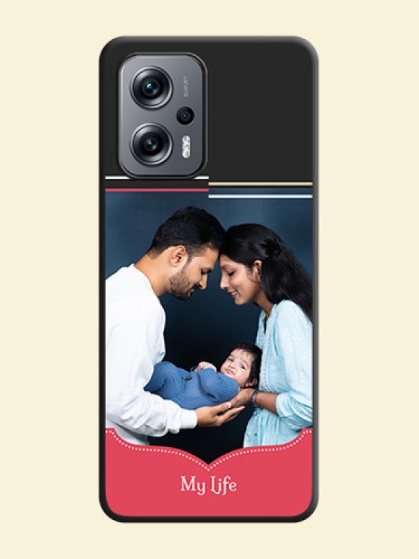 Classic Plain Design with Name on Photo on Space Black Soft Matte Phone Cover - Xiaomi Redmi K50I 5G