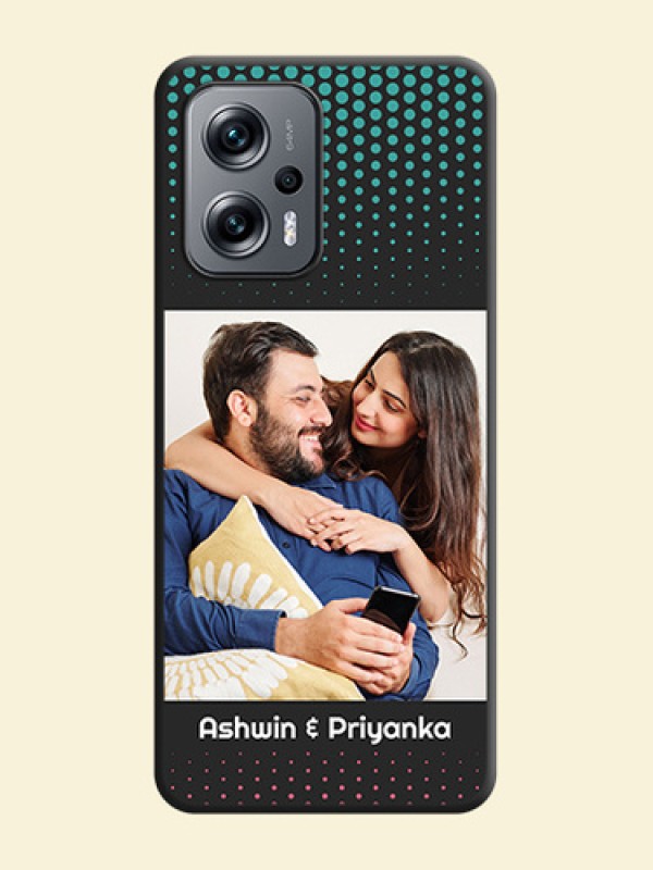 Faded Dots with Grunge Photo Frame and Text on Space Black Custom Soft Matte Phone Cases - Xiaomi Redmi K50I 5G