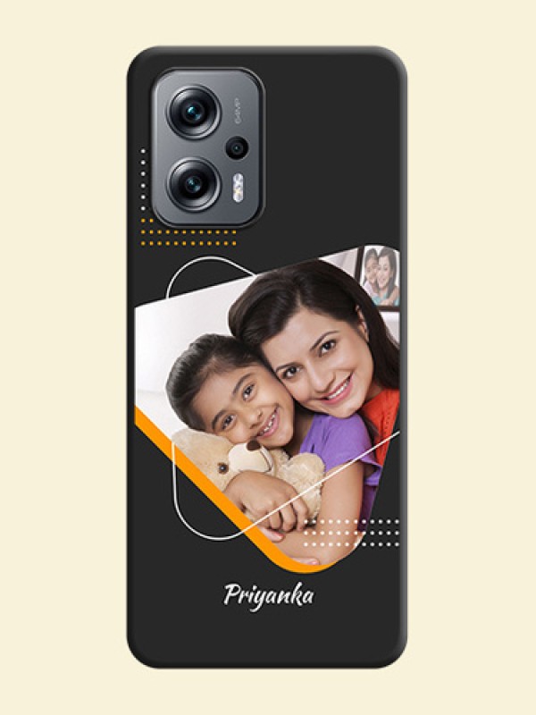 Yellow Triangle on Photo on Space Black Soft Matte Phone Cover - Xiaomi Redmi K50I 5G