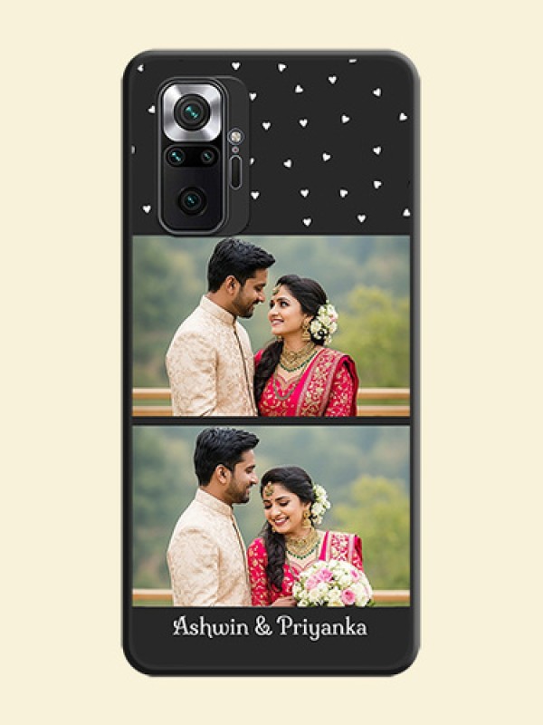 Miniature Love Symbols with Name on Space Black Custom Soft Matte Back Cover - Redmi Note 10 Pro Max