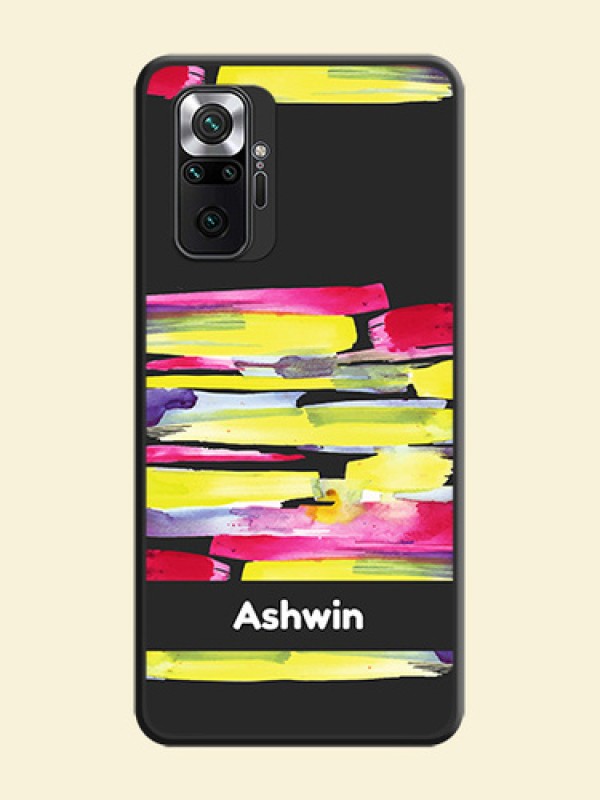 Brush Coloured on Space Black Personalized Soft Matte Phone Covers - Redmi Note 10 Pro Max