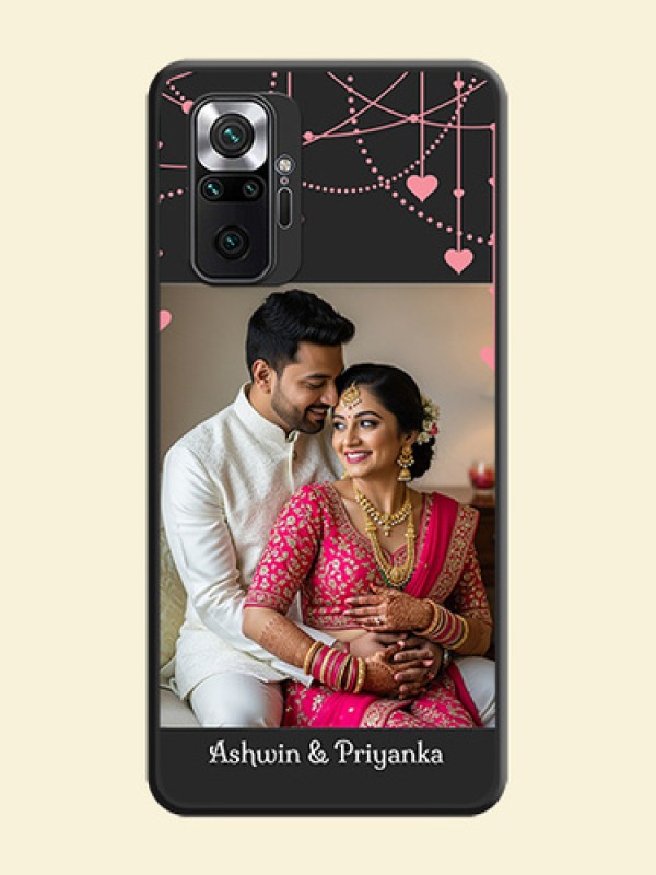 Pink Love Hangings with Text on Space Black Custom Soft Matte Back Cover - Redmi Note 10 Pro Max