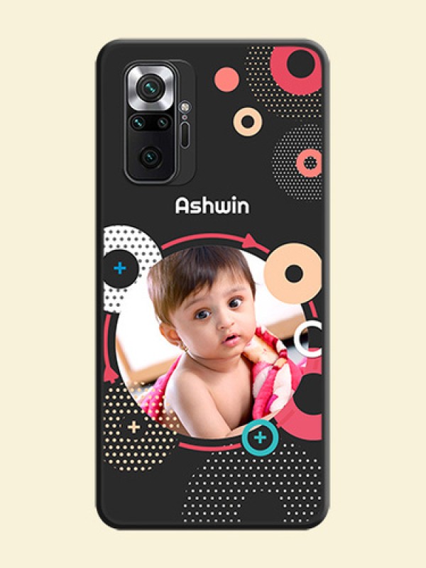 Multicoloured Round Image on Personalised Space Black Soft Matte Cases - Redmi Note 10 Pro Max
