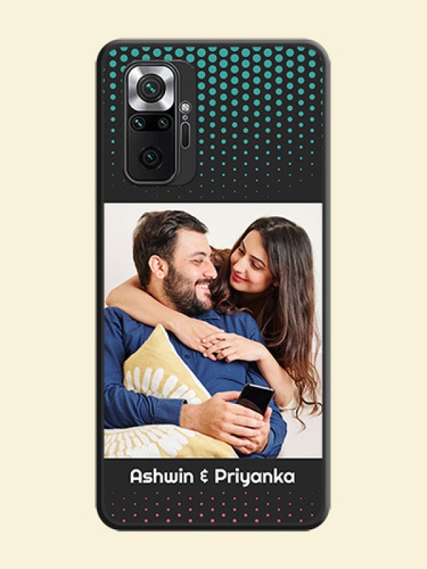 Faded Dots with Grunge Photo Frame and Text on Space Black Custom Soft Matte Phone Cases - Redmi Note 10 Pro Max