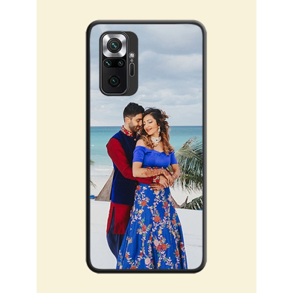 Full Single Pic Upload On Space Black Personalized Soft Matte Phone Covers -Xiaomi Redmi Note 10 Pro Max