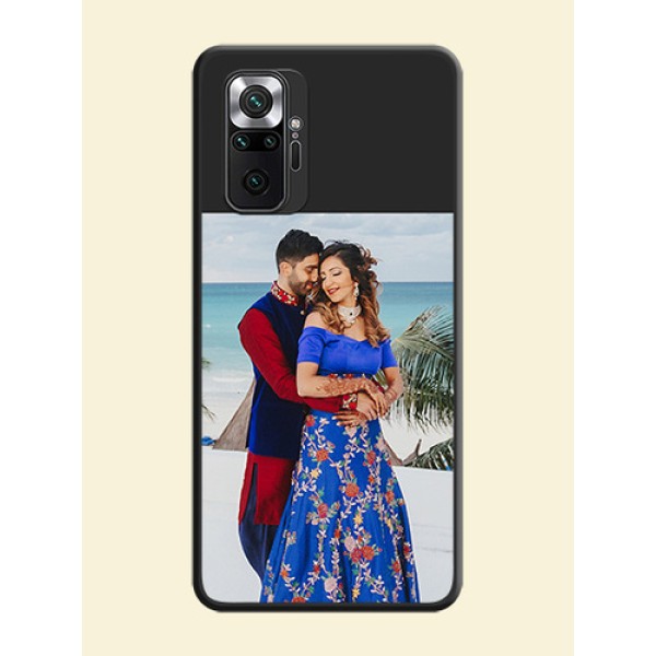 Image Upload With Space Black Color On Custom Soft Matte Mobile Back Cover - Xiaomi Redmi Note 10 Pro Max