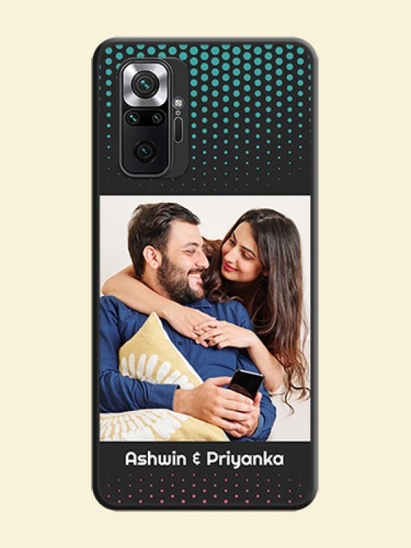 Faded Dots with Grunge Photo Frame and Text on Space Black Custom Soft Matte Phone Cases - Redmi Note 10 Pro