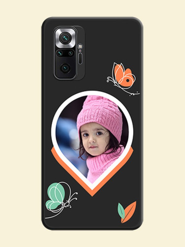 Upload Pic With Simple Butterly Design On Space Black Personalized Soft Matte Phone Covers -Xiaomi Redmi Note 10 Pro