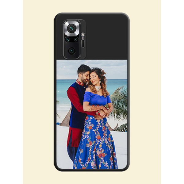 Image Upload With Space Black Color On Custom Soft Matte Mobile Back Cover - Xiaomi Redmi Note 10 Pro