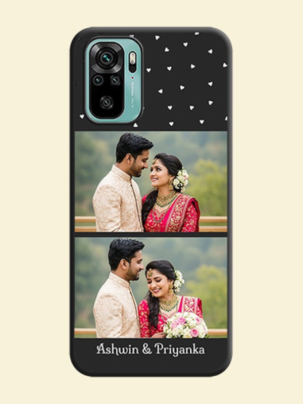 Miniature Love Symbols with Name on Space Black Custom Soft Matte Back Cover - Redmi Note 10
