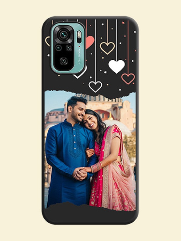 Love Hangings with Splash Wave Picture on Space Black Custom Soft Matte Phone Back Cover - Redmi Note 10