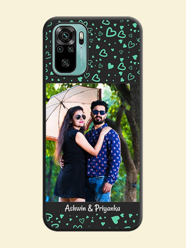 Sea Green Indefinite Love Pattern on Photo on Space Black Soft Matte Mobile Cover - Redmi Note 10