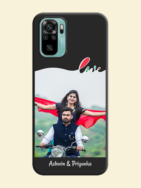 Fall in Love Pattern with Picture on Photo on Space Black Soft Matte Mobile Case - Redmi Note 10