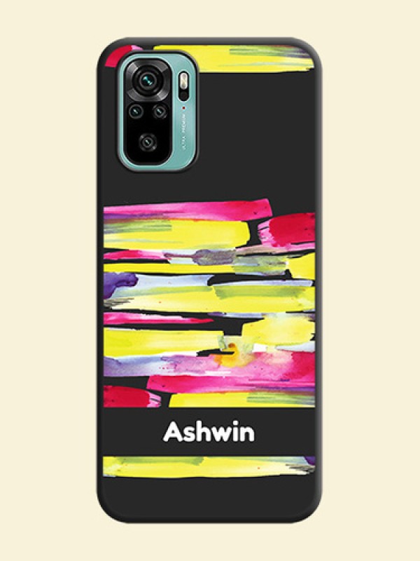 Brush Coloured on Space Black Personalized Soft Matte Phone Covers - Redmi Note 10