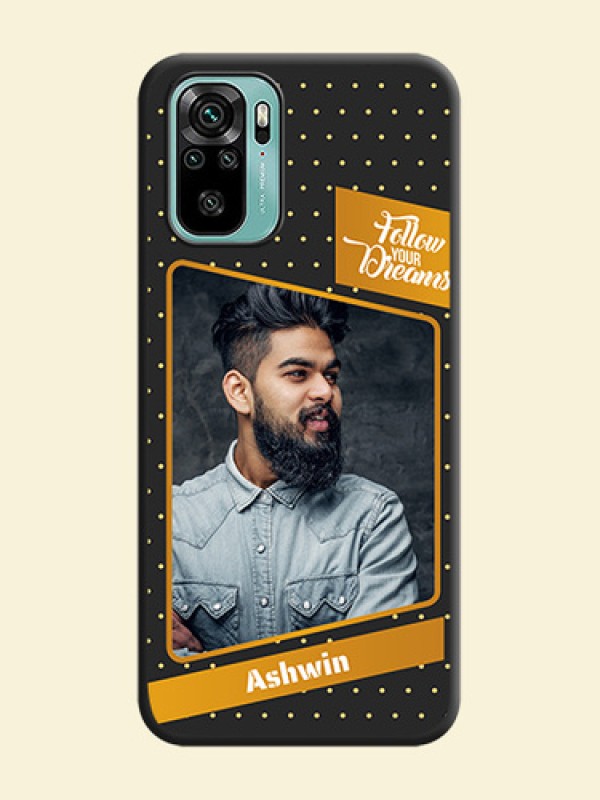 Follow Your Dreams with White Dots on Space Black Custom Soft Matte Phone Cases - Redmi Note 10