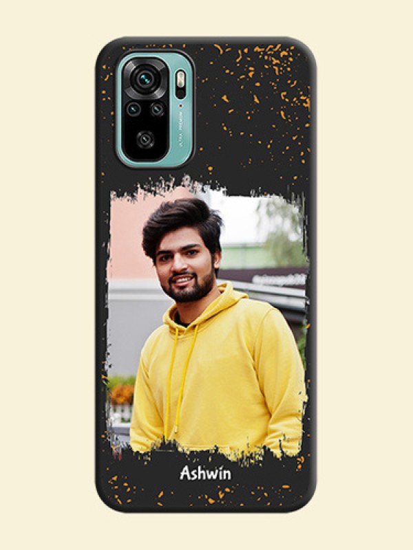 Spray Free Design on Photo on Space Black Soft Matte Phone Cover - Redmi Note 10