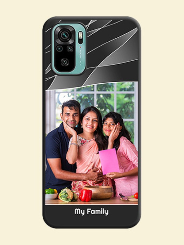 Mixed Wave Lines on Photo on Space Black Soft Matte Mobile Cover - Redmi Note 10