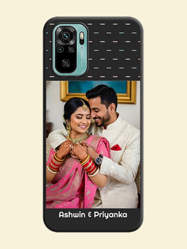 Line Pattern Design with Text on Space Black Custom Soft Matte Phone Back Cover - Redmi Note 10