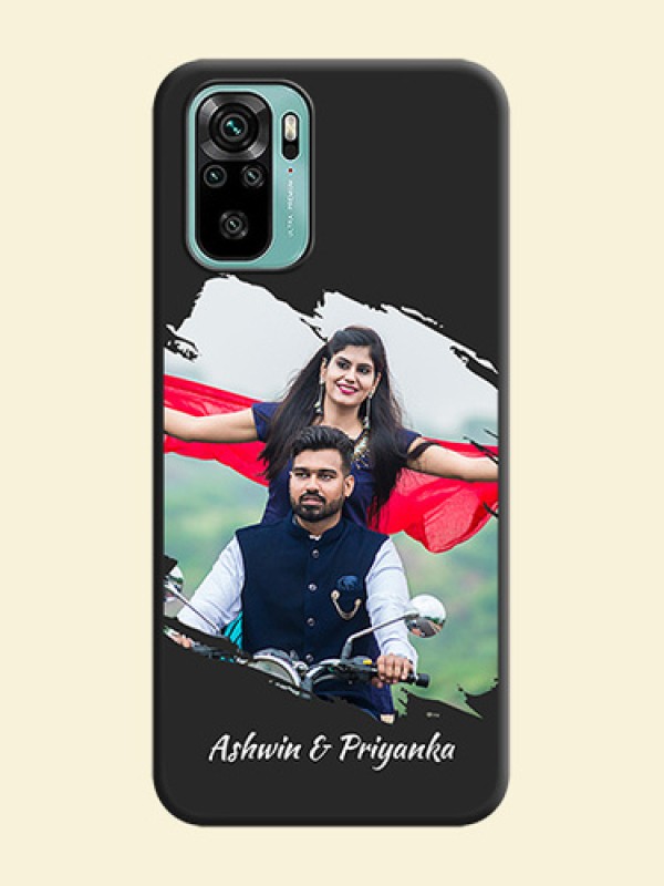 Grunge Brush Strokes on Photo on Space Black Soft Matte Back Cover - Redmi Note 10
