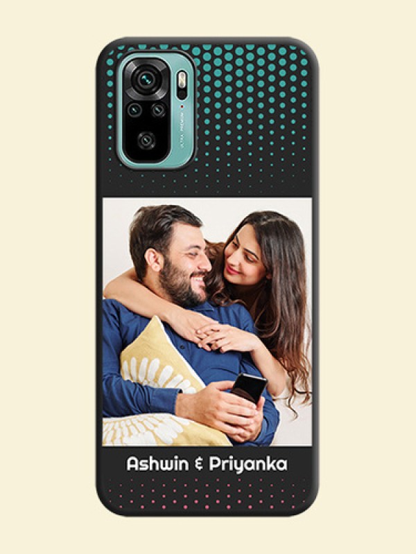 Faded Dots with Grunge Photo Frame and Text on Space Black Custom Soft Matte Phone Cases - Redmi Note 10