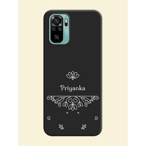 Lotus Garden Custom Text On Space Black Personalized Soft Matte Phone Covers -Xiaomi Redmi Note 10