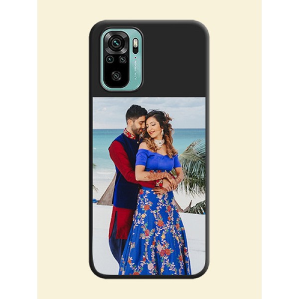 Image Upload With Space Black Color On Custom Soft Matte Mobile Back Cover - Xiaomi Redmi Note 10