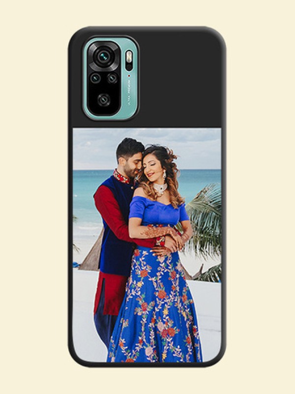 Image Upload With Space Black Color On Custom Soft Matte Mobile Back Cover - Xiaomi Redmi Note 10