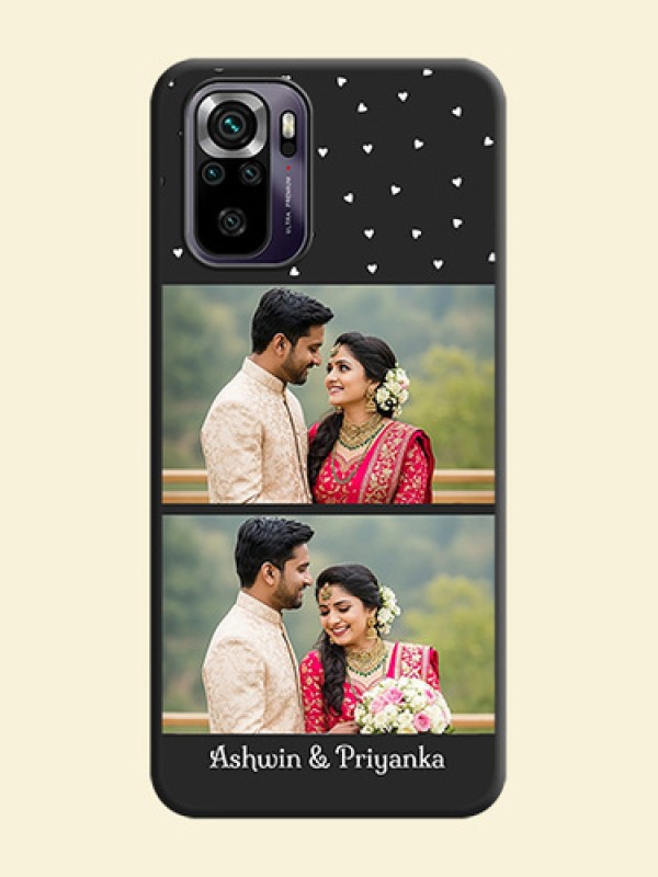 Miniature Love Symbols with Name on Space Black Custom Soft Matte Back Cover - Redmi Note 10s