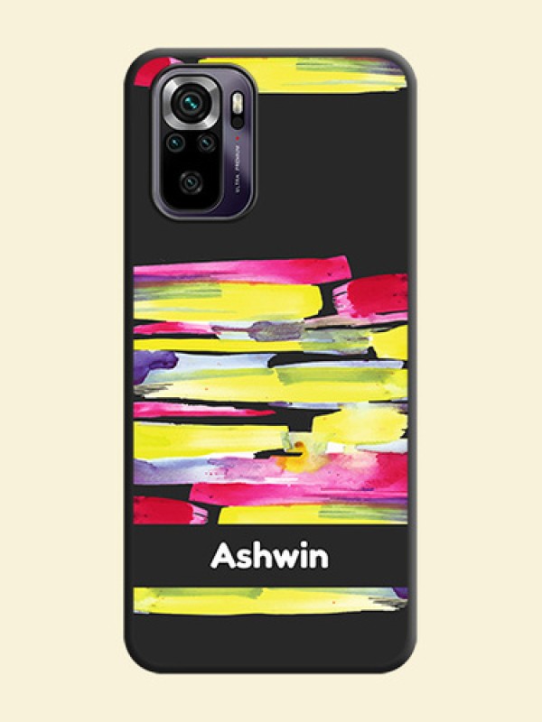 Brush Coloured on Space Black Personalized Soft Matte Phone Covers - Redmi Note 10s