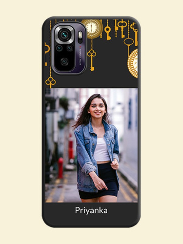 Decorative Design with Text on Space Black Custom Soft Matte Back Cover - Redmi Note 10s