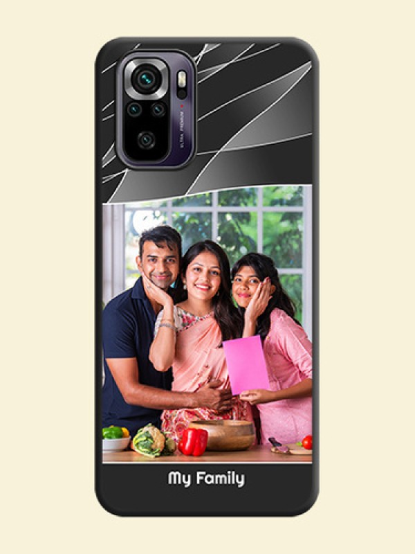 Mixed Wave Lines on Photo on Space Black Soft Matte Mobile Cover - Redmi Note 10s