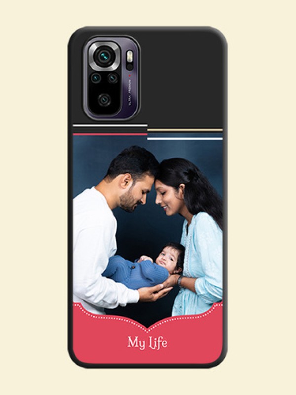 Classic Plain Design with Name on Photo on Space Black Soft Matte Phone Cover - Redmi Note 10s