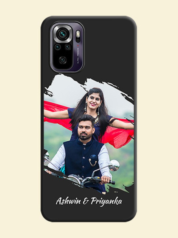 Grunge Brush Strokes on Photo on Space Black Soft Matte Back Cover - Redmi Note 10s
