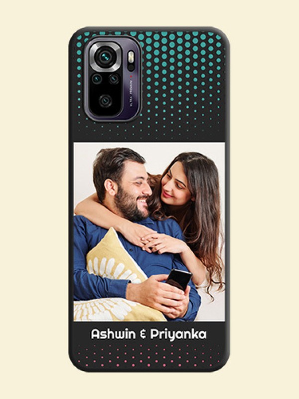 Faded Dots with Grunge Photo Frame and Text on Space Black Custom Soft Matte Phone Cases - Redmi Note 10s