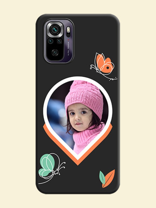 Upload Pic With Simple Butterly Design On Space Black Personalized Soft Matte Phone Covers -Xiaomi Redmi Note 10S