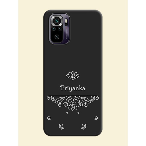 Lotus Garden Custom Text On Space Black Personalized Soft Matte Phone Covers -Xiaomi Redmi Note 10S