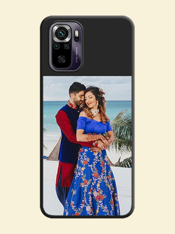 Image Upload With Space Black Color On Custom Soft Matte Mobile Back Cover - Xiaomi Redmi Note 10S