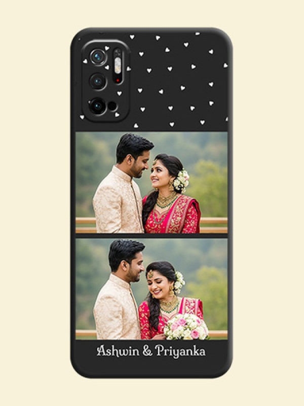 Miniature Love Symbols with Name on Space Black Custom Soft Matte Back Cover - Redmi Note 10T 5G